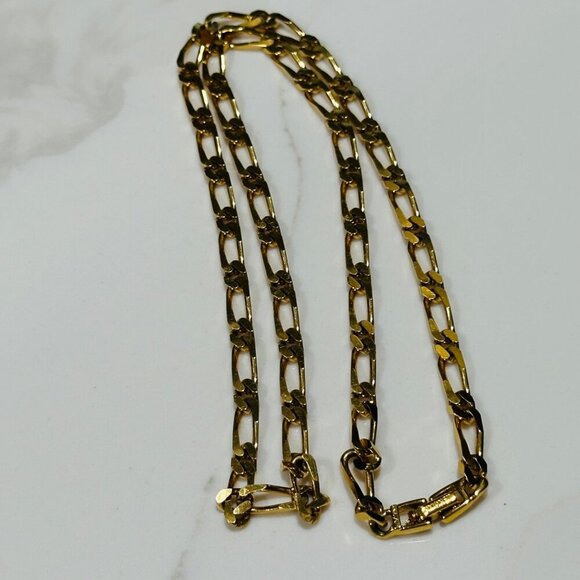 Vintage 1970s Signed Monet Gold-Tone Figaro Chain Necklace - Picture 9 of 12